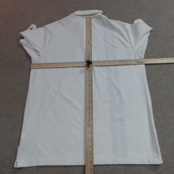 Nike Tiger Woods Polo Shirt Medium White Striped - Picture 7 of 9